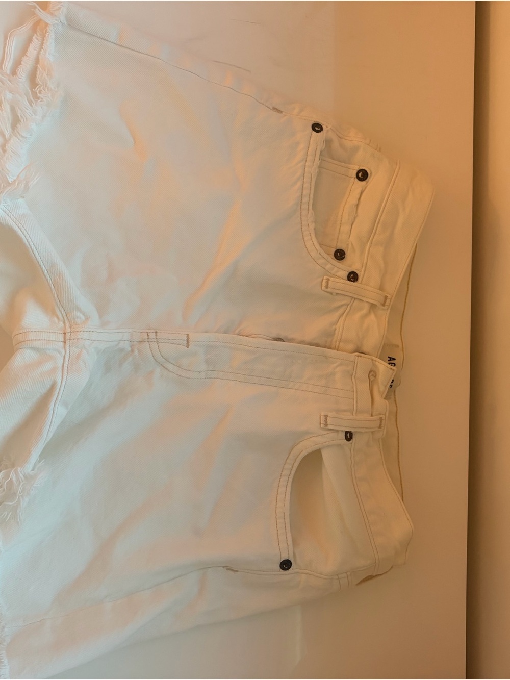 Agolde White Denim Cutoff Shorts